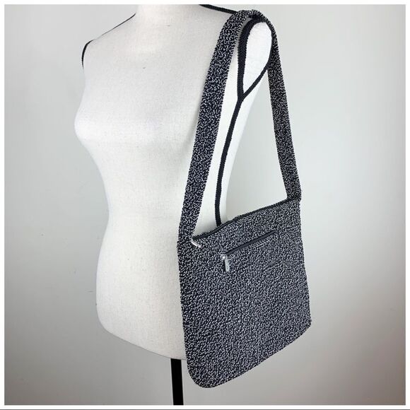 The Sak Black/White‎ Crochet Hobo Style Bag Medium - Picture 4 of 15